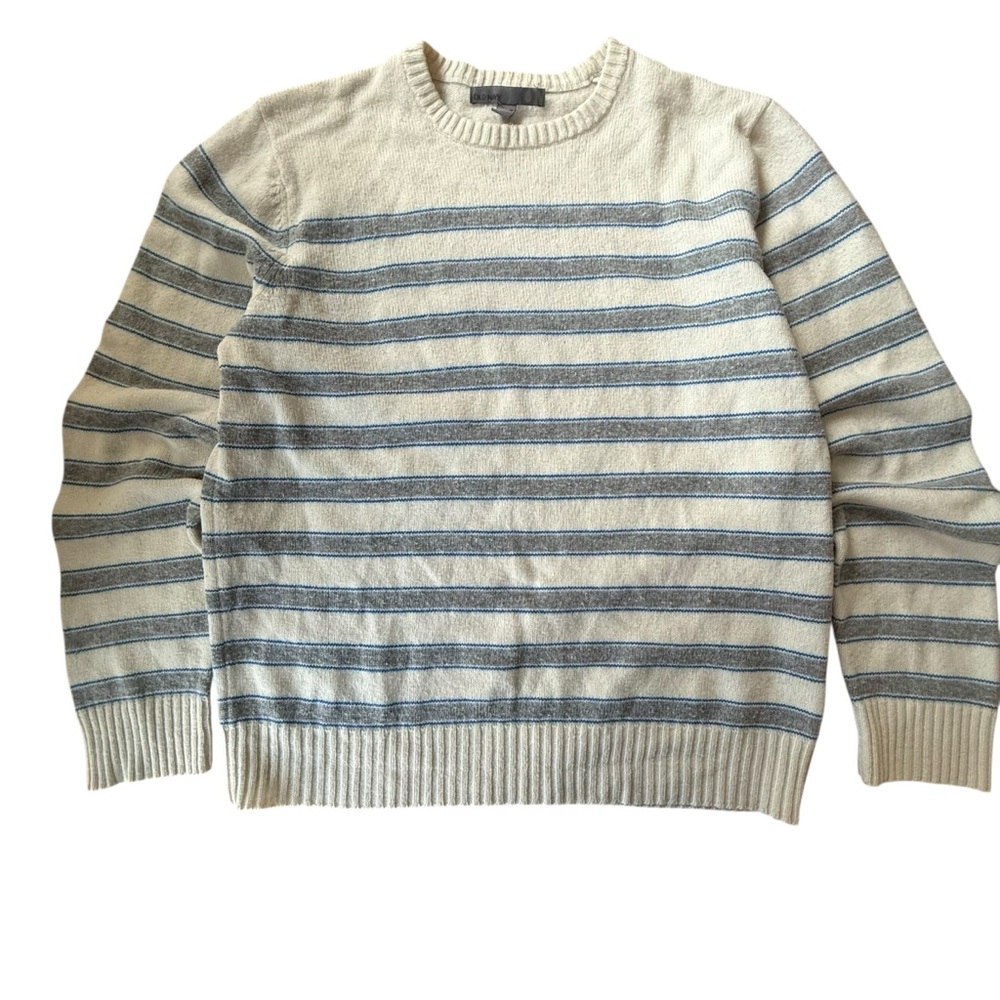 Old Navy Striped Wool Angora Nylon Crewneck Pullover Sweater‎ Men’s Medium